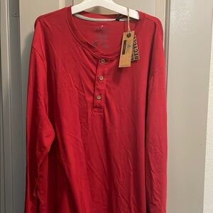 Tailor Vintage Red Long Sleeve Tee Soft Knit Casual